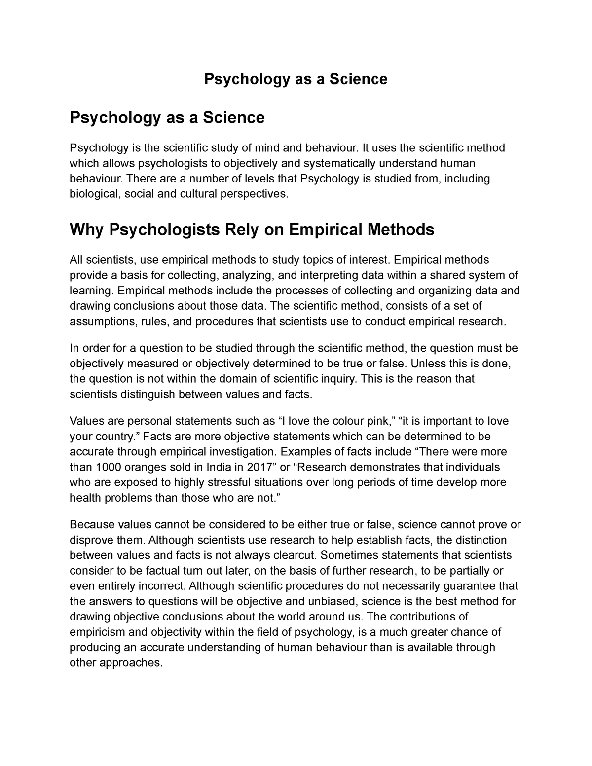 psychology as a science uk essay