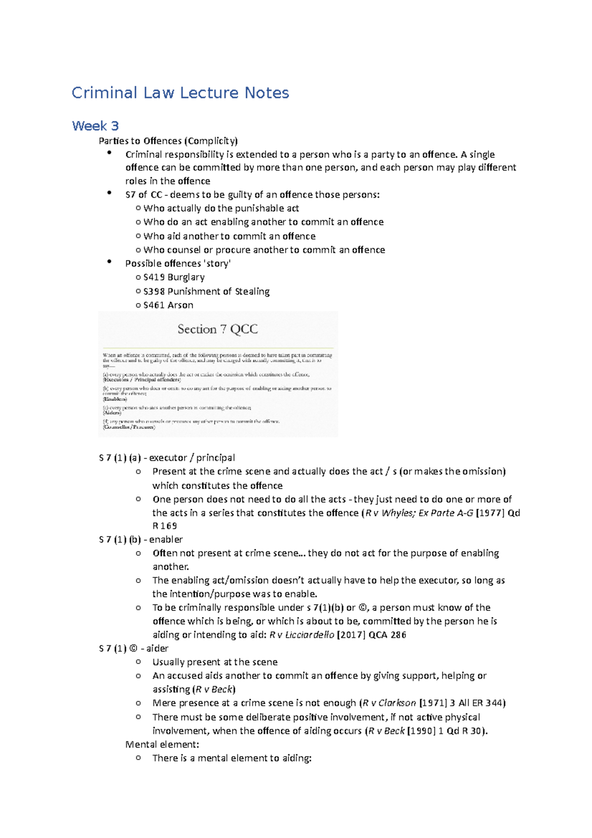 Criminal Law Lecture Notes - A single offence can be committed by more ...