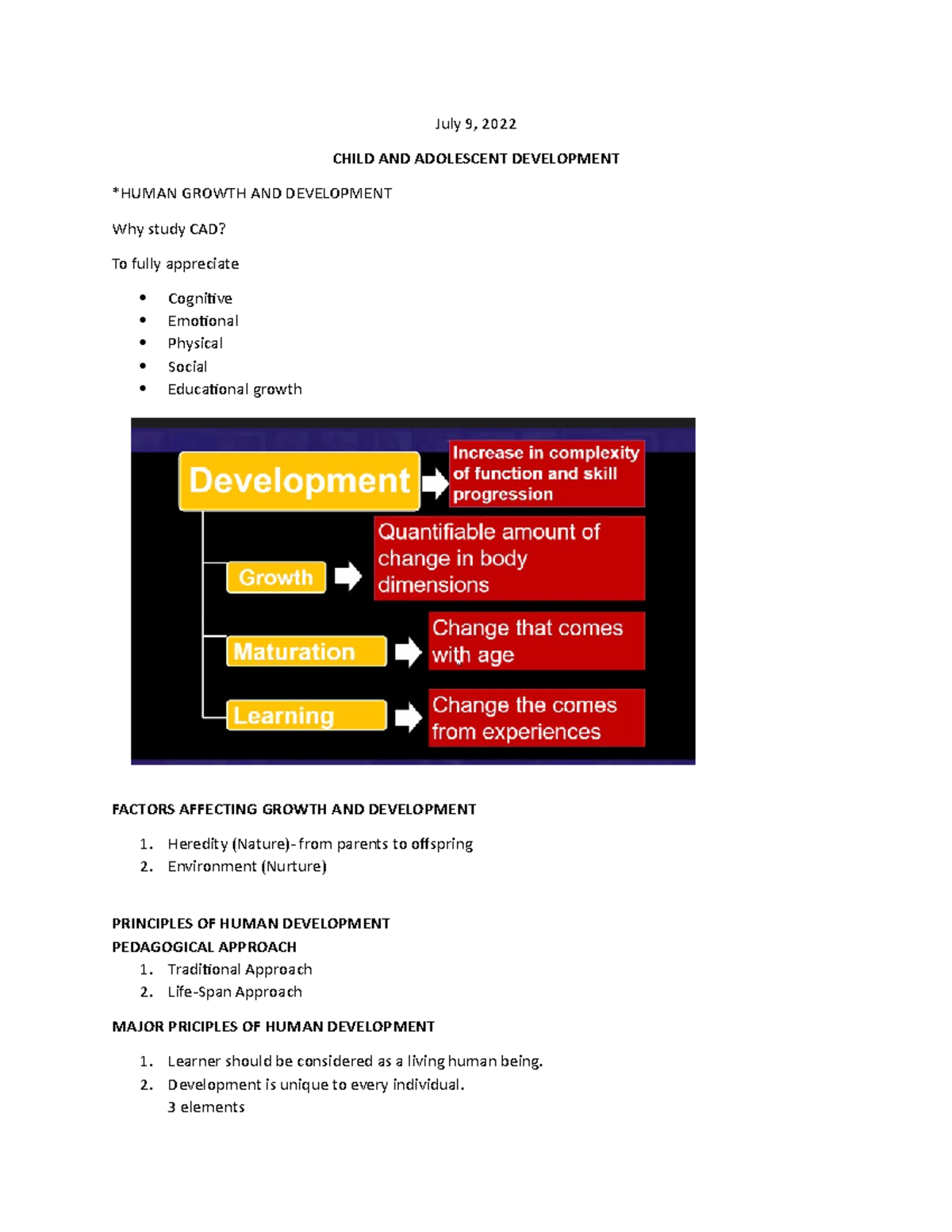CAD A - Reviewer for LET exam. - July 9, 2022 CHILD AND ADOLESCENT ...