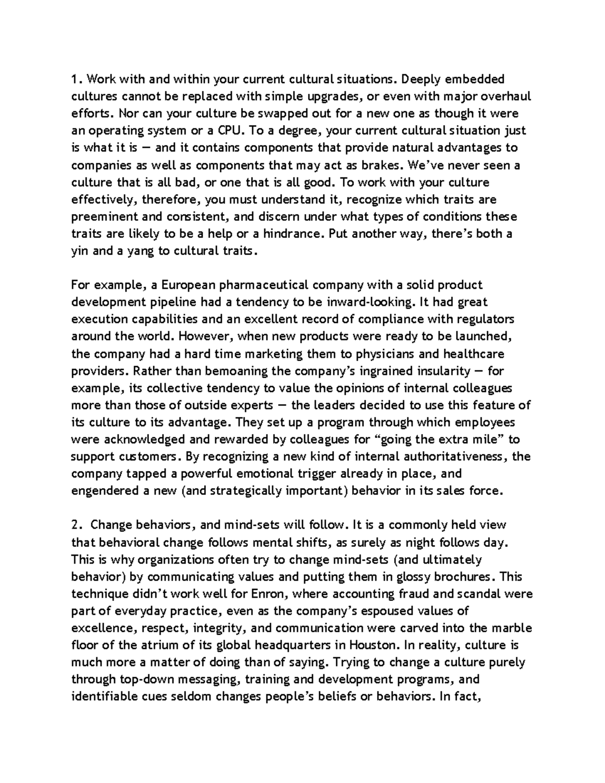 10 principles of organizational culture - Work with and within your ...