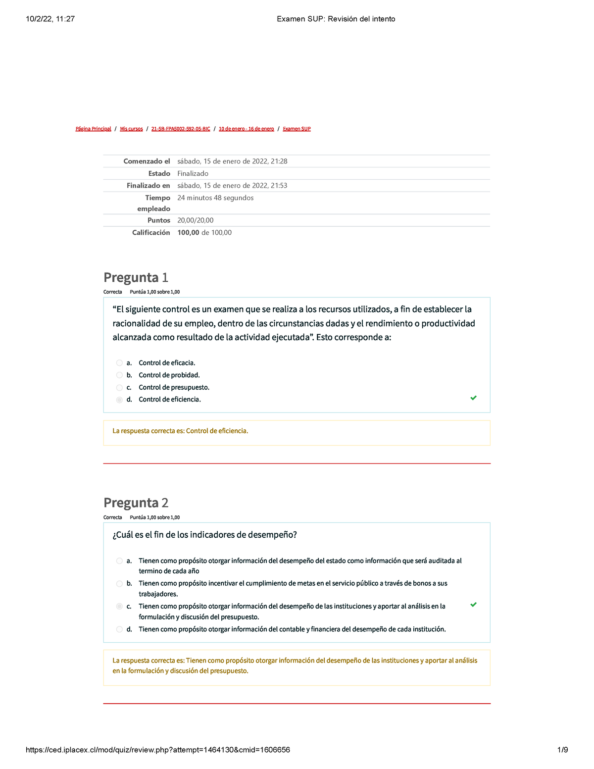 Examen SUP Finanzas Publicas 4 - Página Principal / Mis Cursos / 21-5B ...