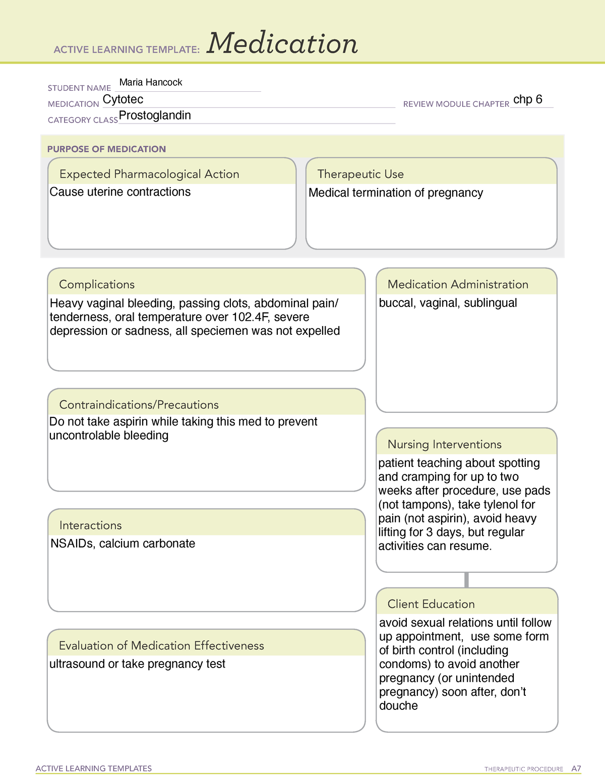 ATI Active Learning Template medication-2 - ACTIVE LEARNING TEMPLATES ...