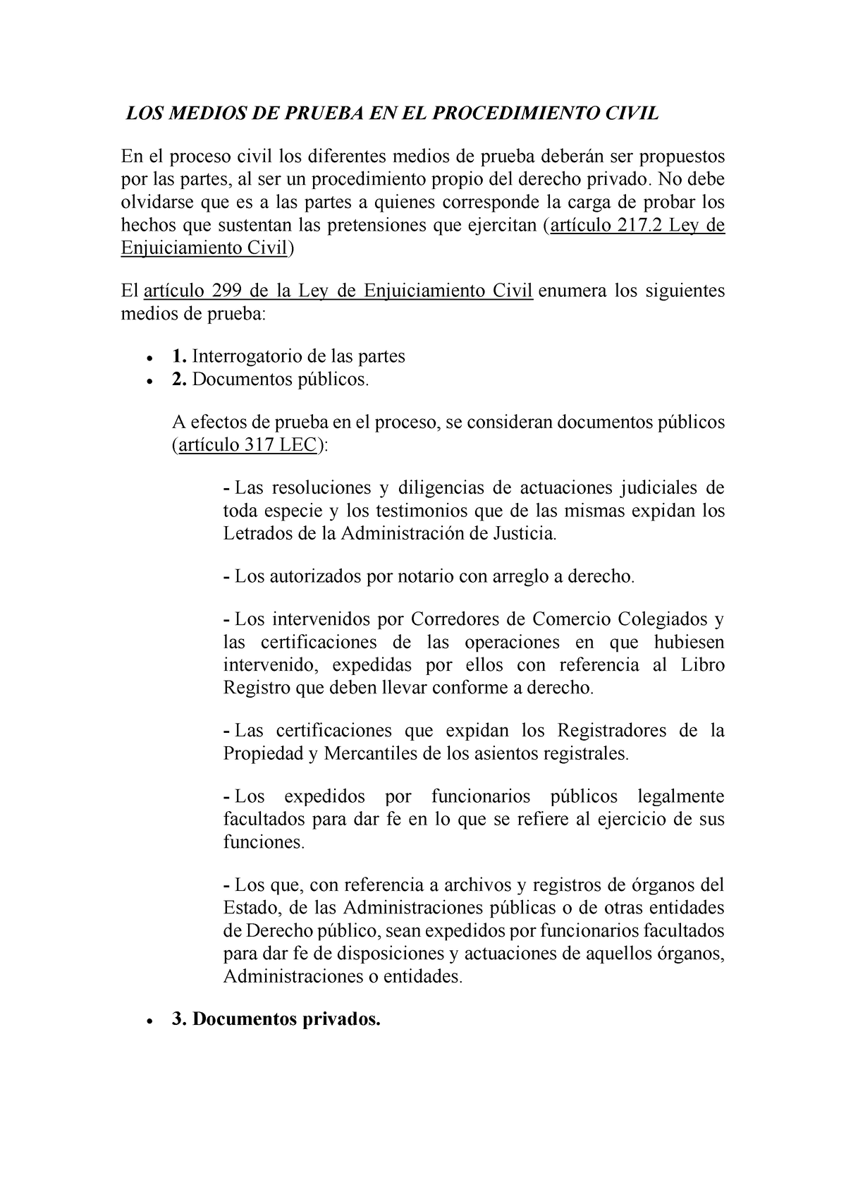 Los Medios De Prueba - Apuntes 2 - LOS MEDIOS DE PRUEBA EN EL ...