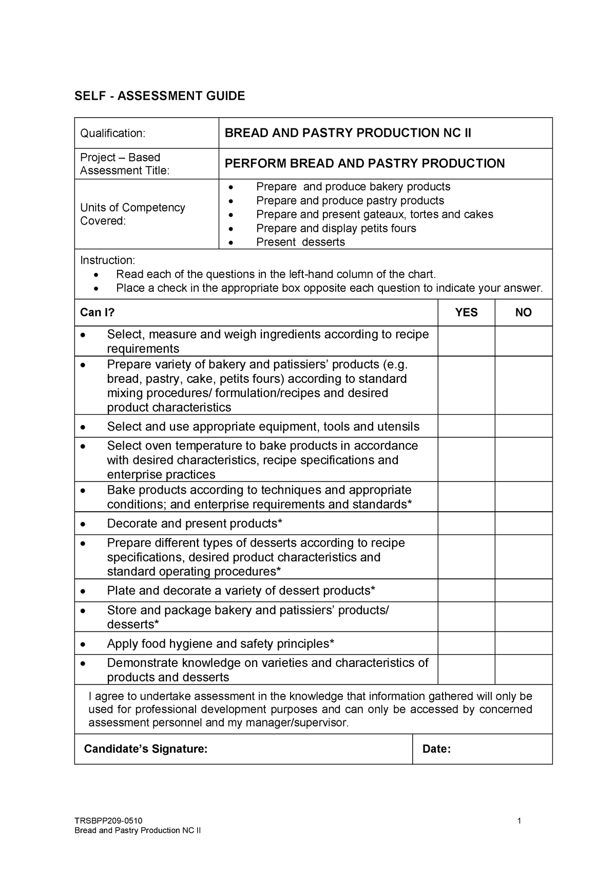 SAG - Bread and Pastry Production NC II - TRSBPP209-0510 1 Bread and ...