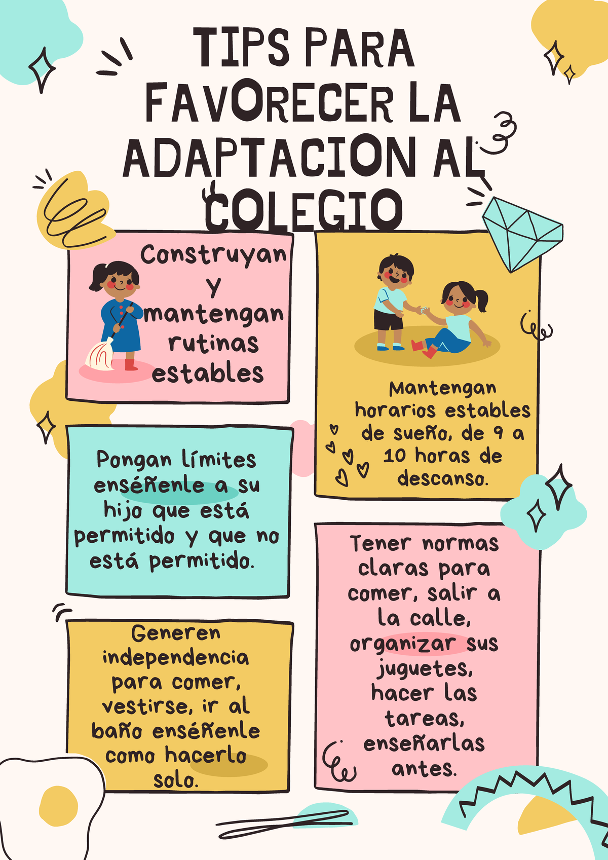 TIPS PARA Favorecer LA Adaptacion AL Colegio - TIPS PARA FAVORECER LA ...