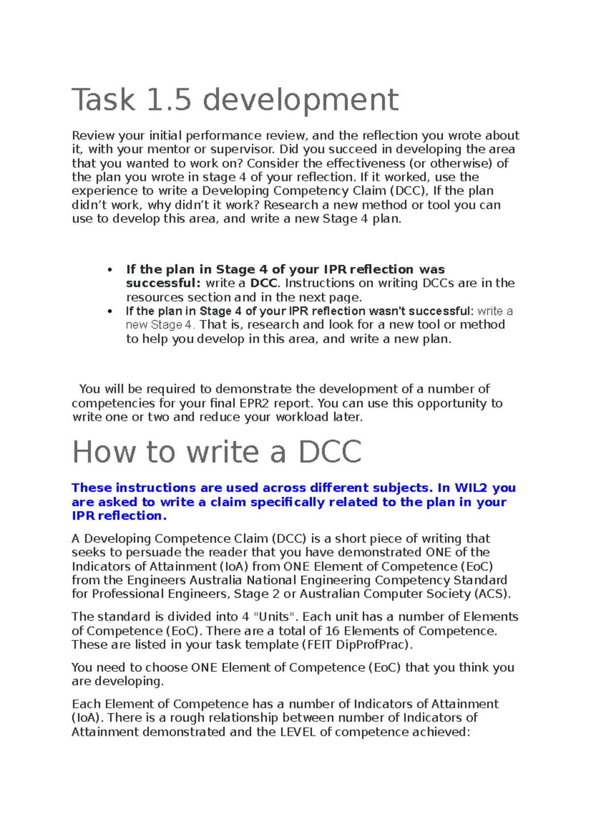 Assignment 2 outline - Task 1 development Review your initial ...