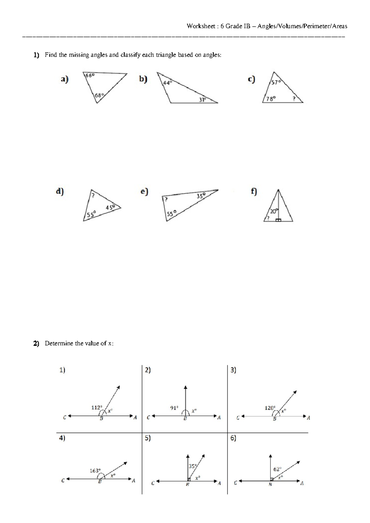 Angles volumes areas - - Studocu