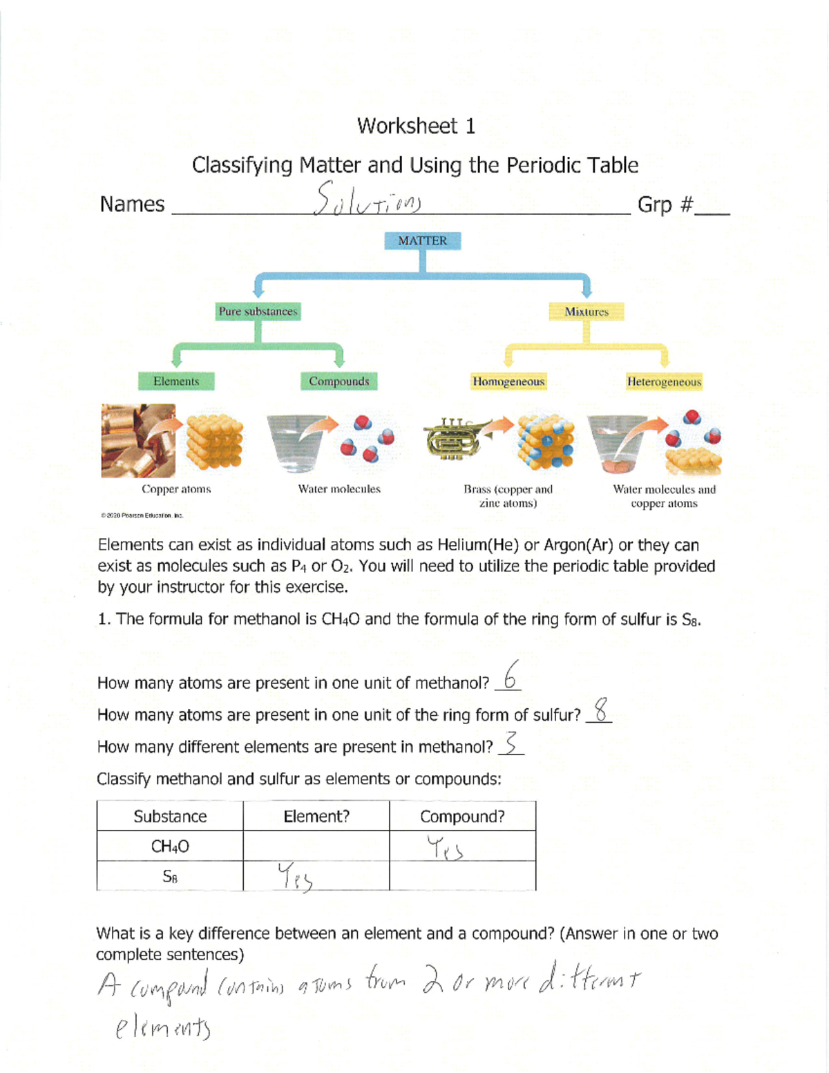 Worksheet 1 Solutions - CHEM 108 - Studocu