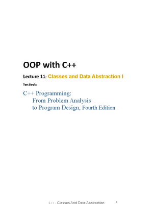 OOP C++ Sheet 2 - Sheet 2 Chapter 10 Chapter 9 defined the struct ...
