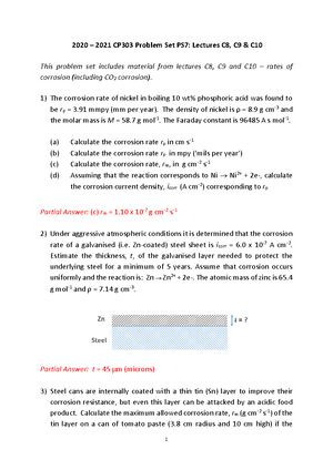 CP303 Mock Exam - Mock exam - Degree of BEng/MEng in Chemical ...