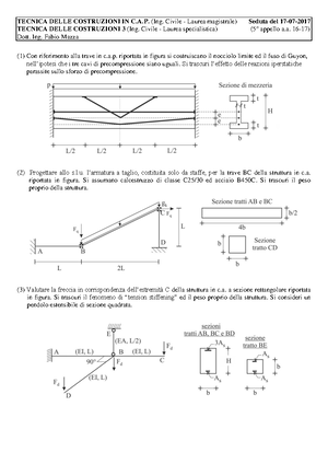 Esercizi tecnica delle costruzioni svolti