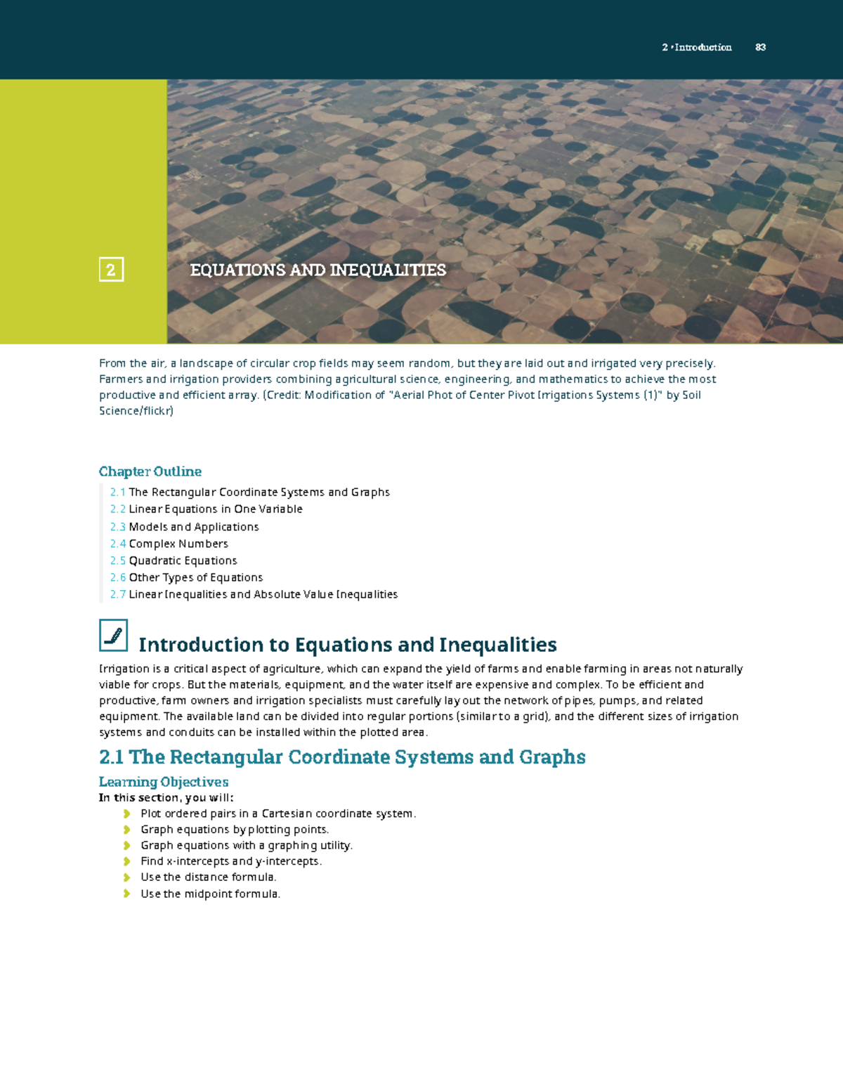 Chapter 2 Equations and Inequalities - From the air, a landscape of ...