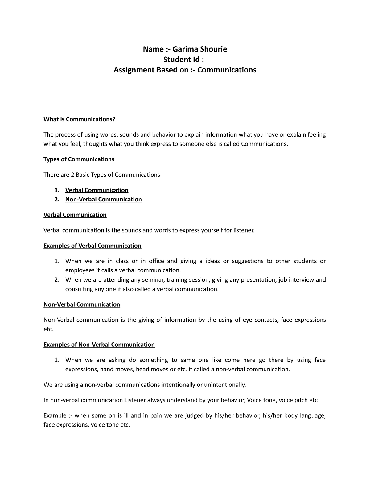 what is communication skills assignment