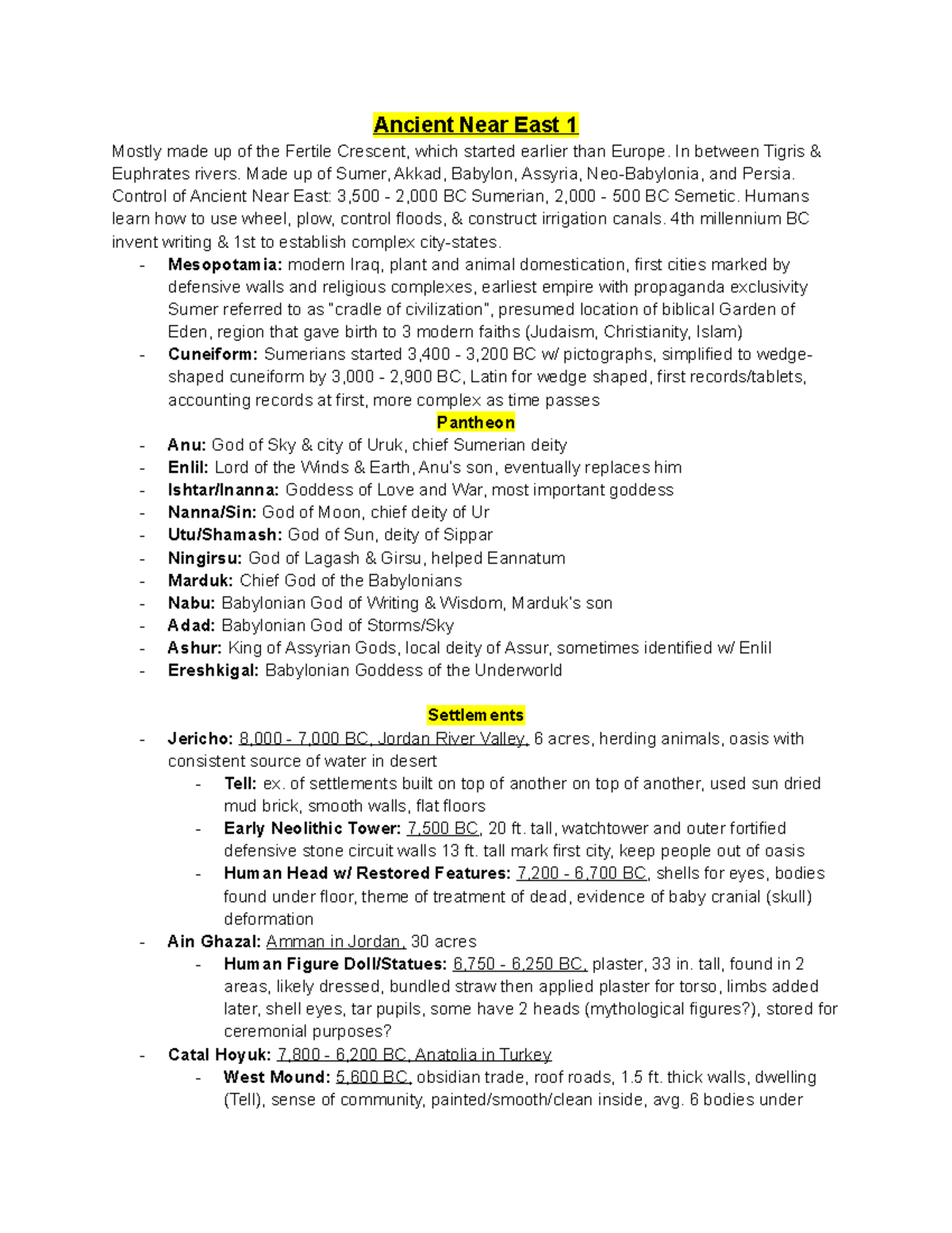 Ancient Near East I Professor Michael (Mike) Panbehchi Survey of Art