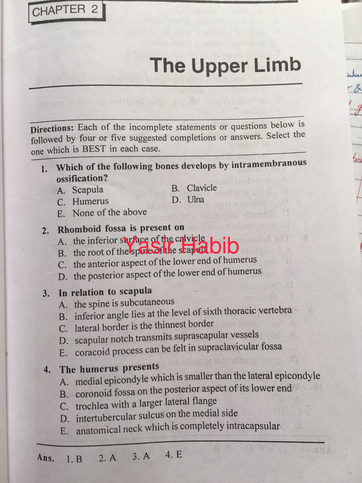 Anatomy Mcqs (upper And Lower Limb)for Nursing Students - Anatomy - Studocu