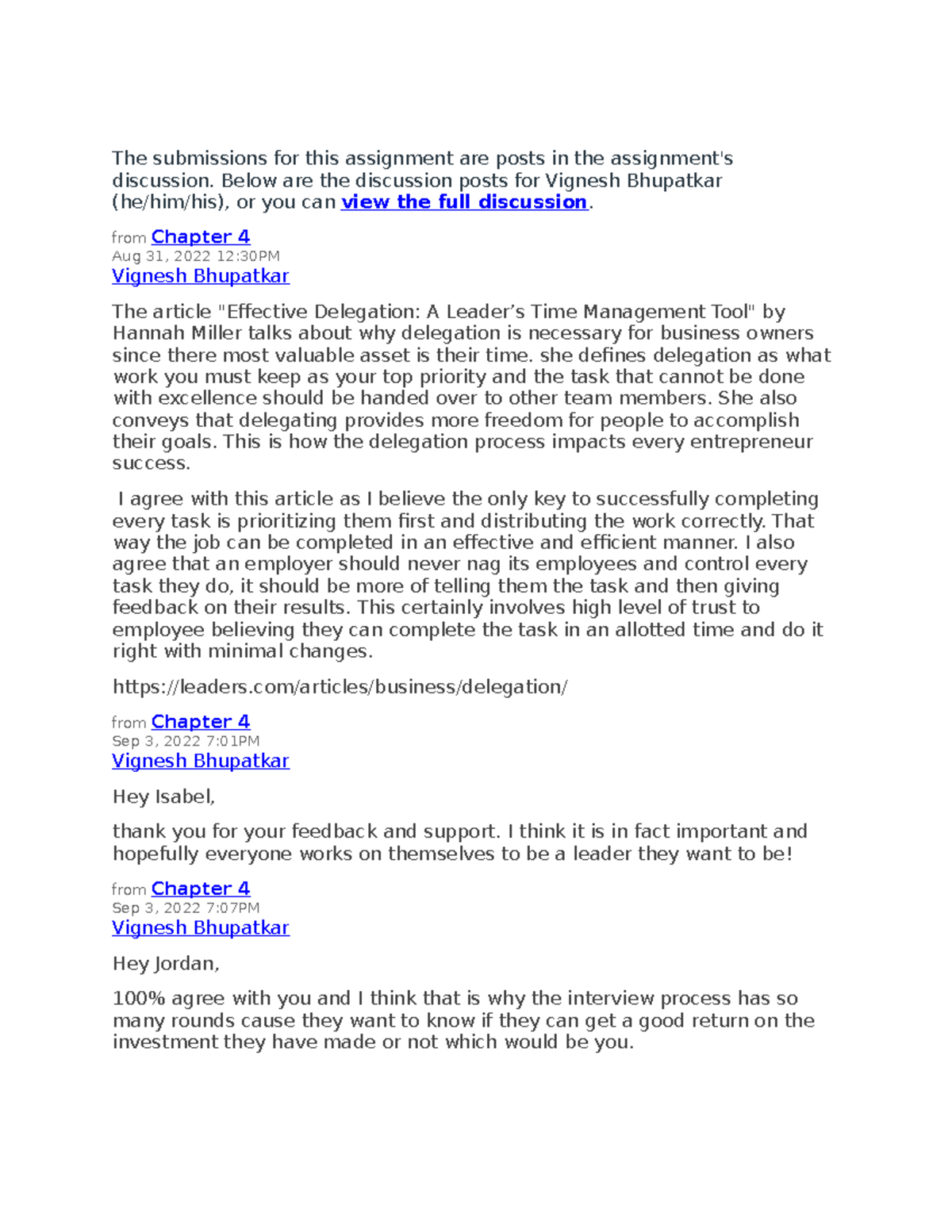 Chapter 4 - Important course assignments - The submissions for this ...