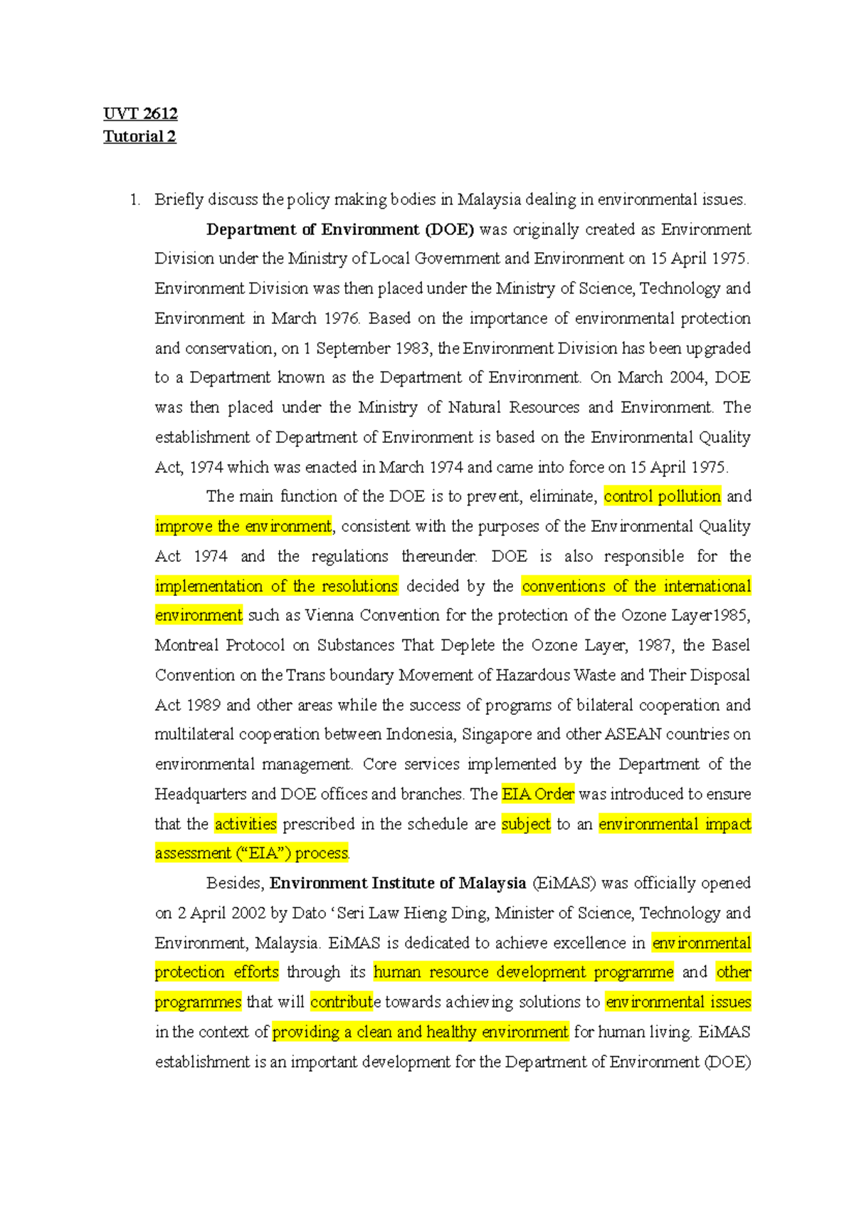 Environmental Law 1 2021 Mmu Studocu