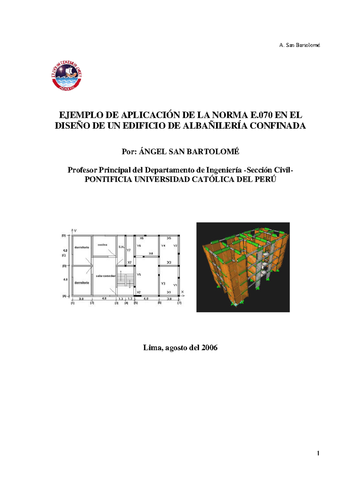 Ejemplo DE Albañileria Confinada - EJEMPLO DE APLICACIÓN DE LA NORMA E ...