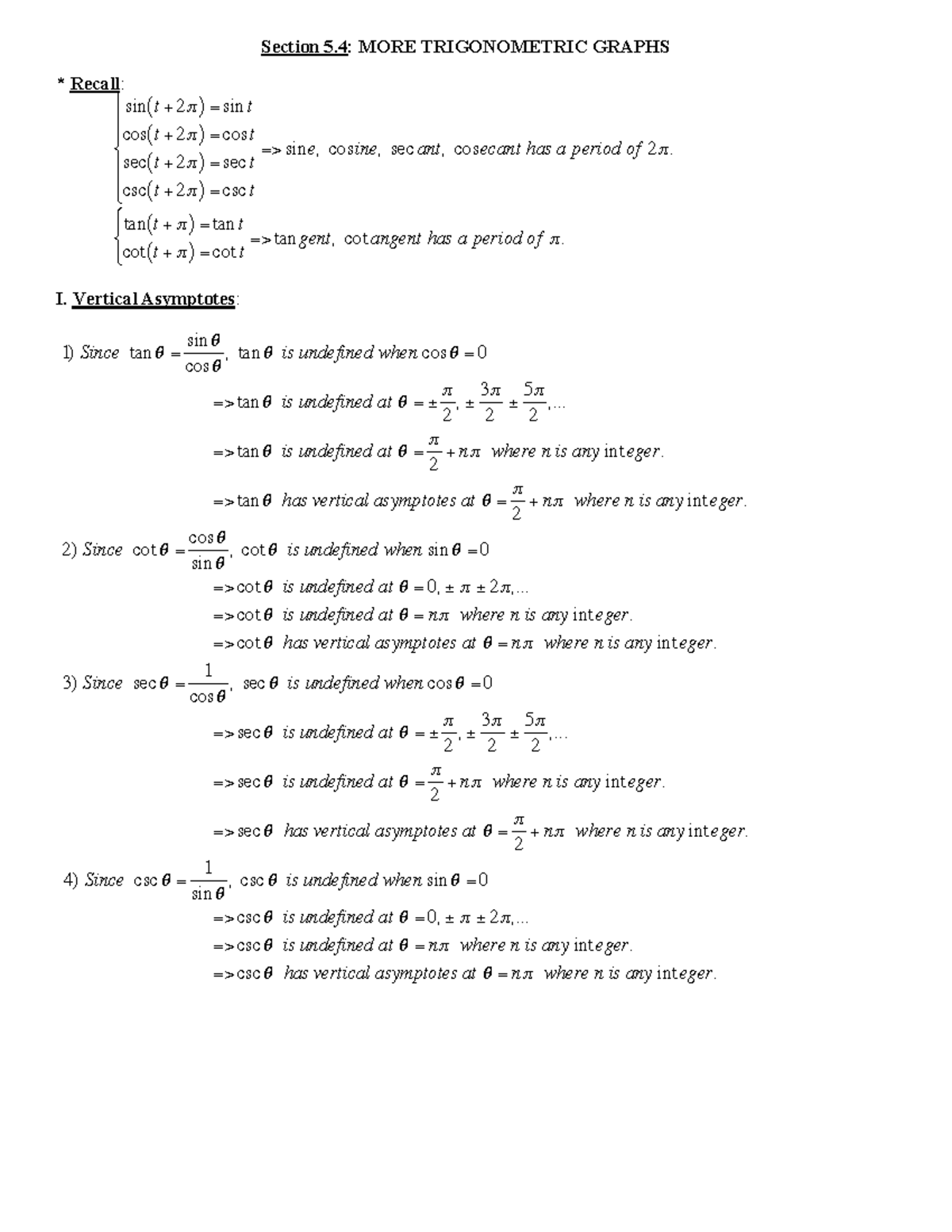 5 - precalculus mathematics for calculus 7th edition lecture notes ...