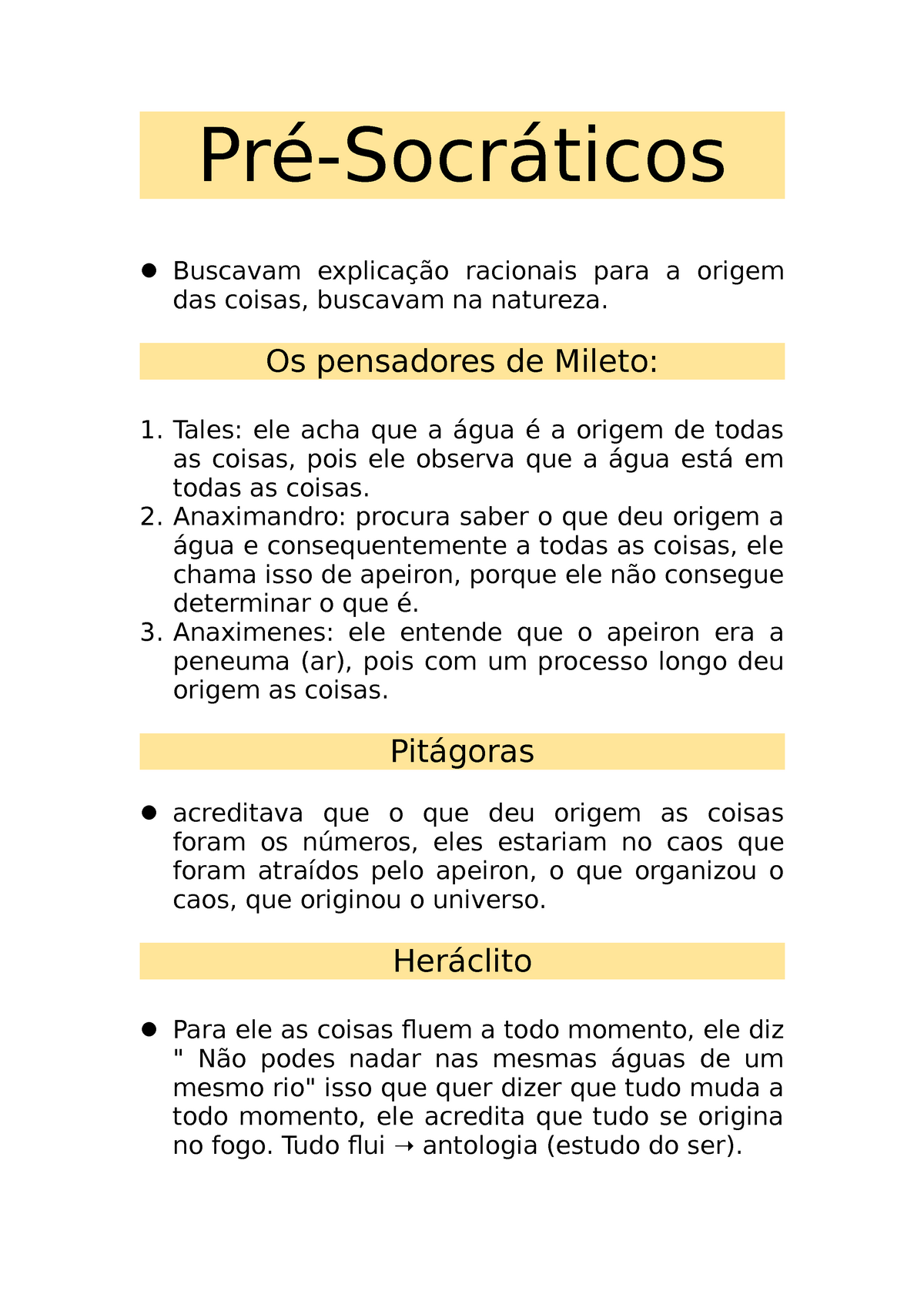 Pré-Socráticos resumo Anaximandro  Pré socráticos resumo, Mapas mentais,  Mapa