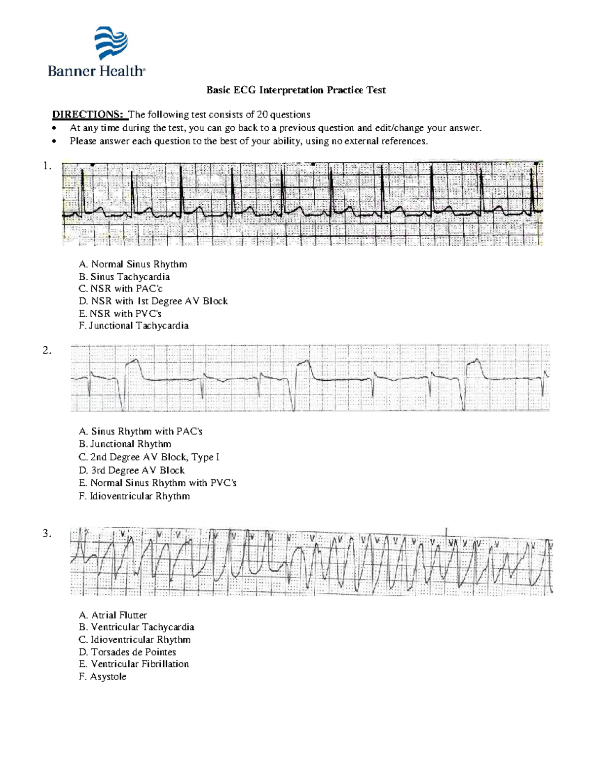 Basic ECGInterpretation Practice Testv 1 - Basic ECG Interpretation ...