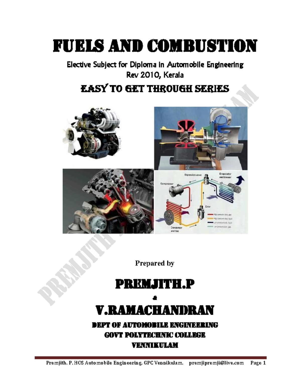 F&C Notes 2 FUELS AND COMBUSTION Elective Subject for Diploma in Automobile Engineering Rev