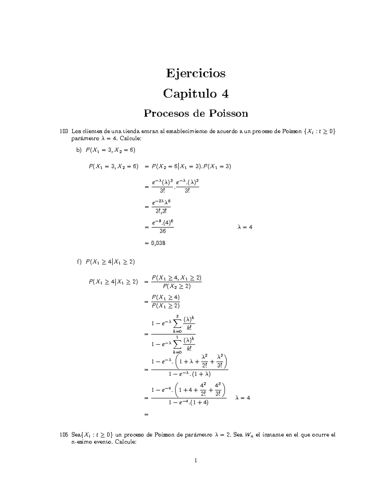 Tarea Procesos Estocasticos 3 - Ejercicios Capitulo 4 Procesos De ...