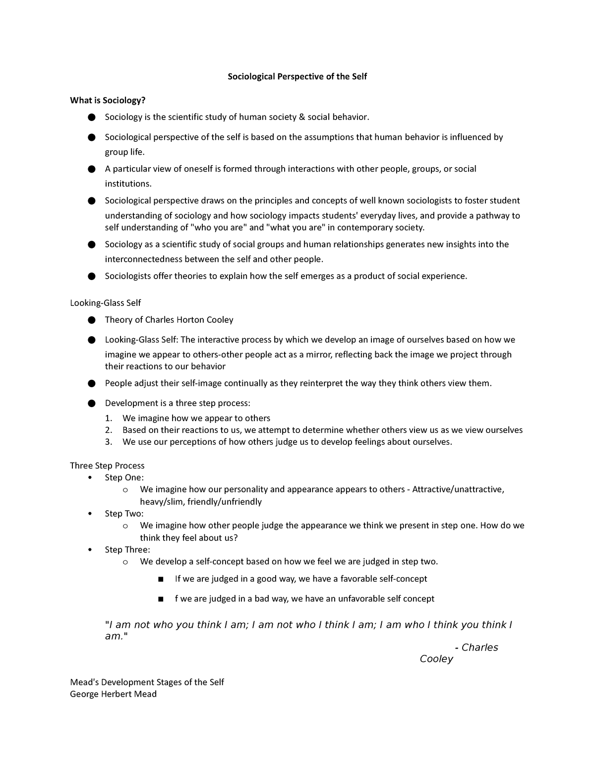 Sociological Perspective of the Self - Sociological perspective of the ...