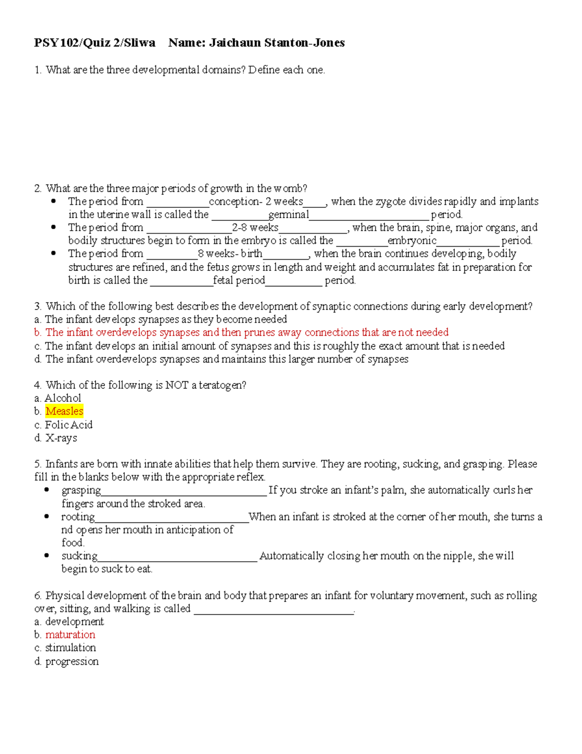 Psy102quiz2 Second Quiz Psy102 Quiz 2 Sliwaname Jaichaun Stanton Psy102quiz2 Second Quiz Psy102 Quiz 2 Sliwaname Jaichaun Stanton