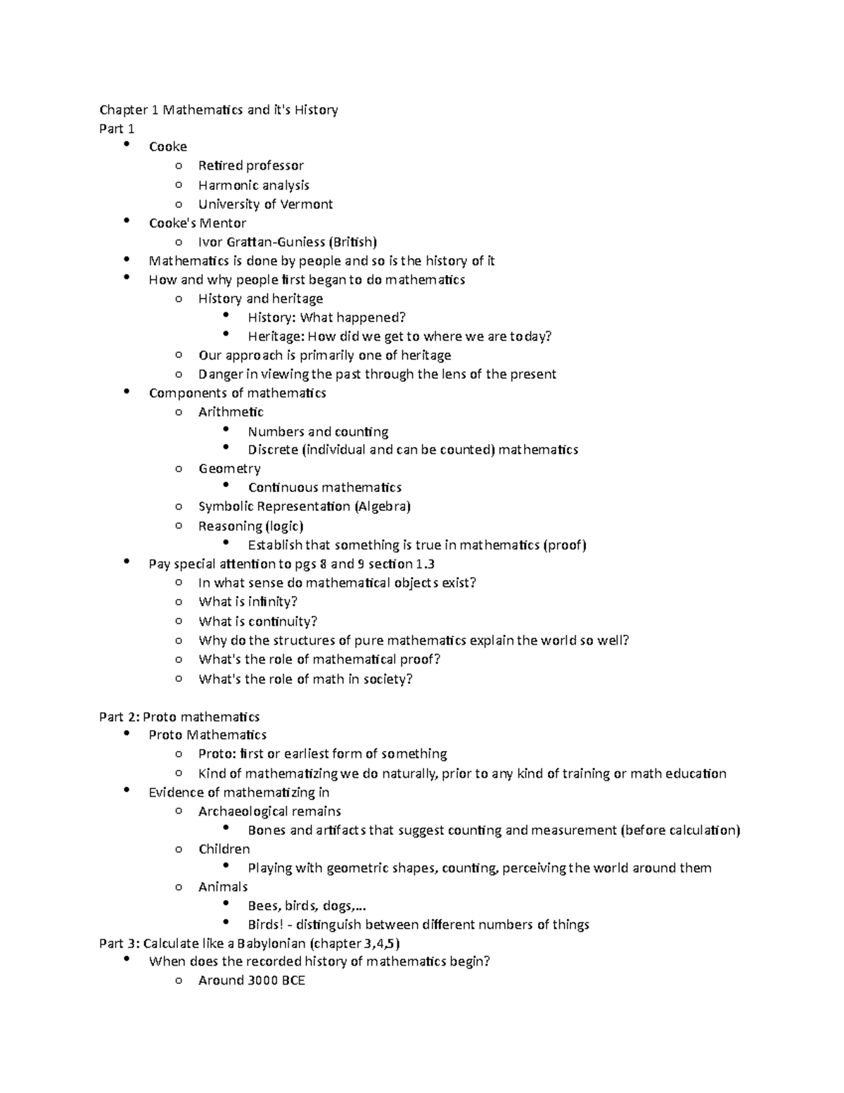 Lecture 1 History of Math - Chapter 1 Mathematics and it's History Part ...