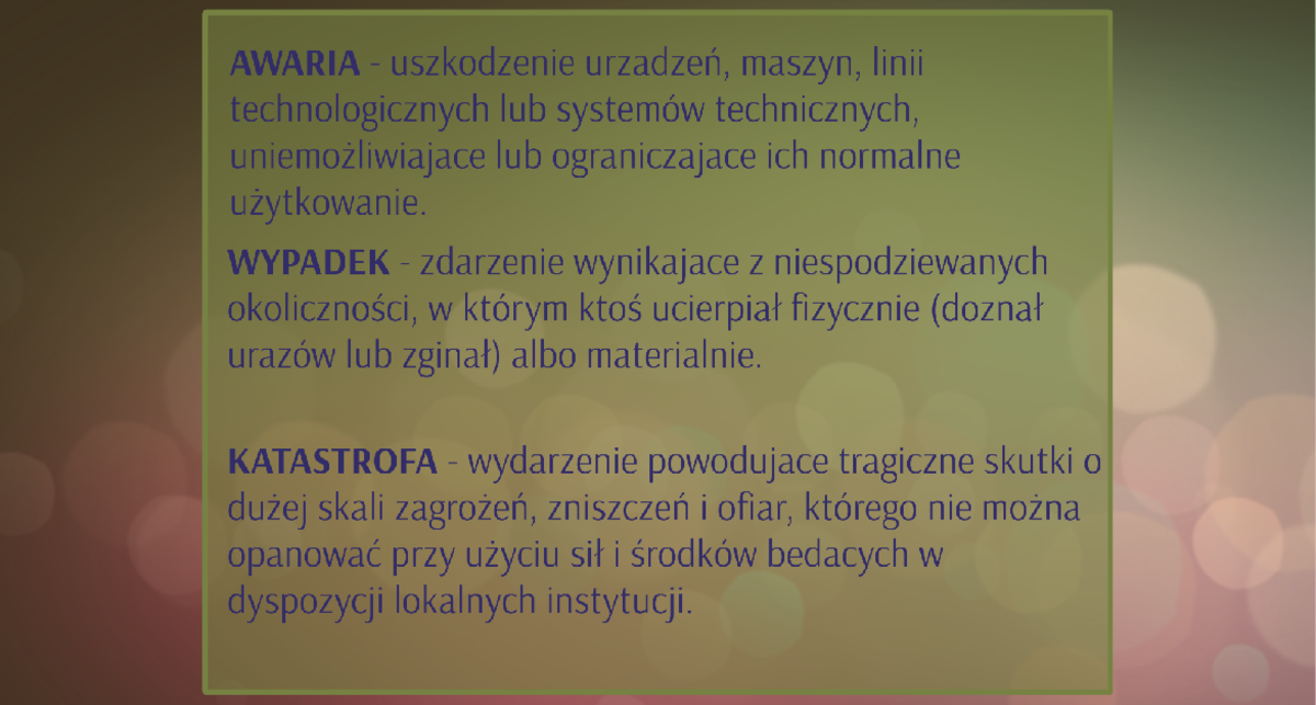 Awarie, wypadki, katastrofy - Biznes i zarządzanie - Zakres rozszerzony