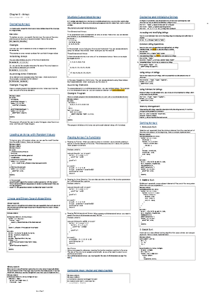 Computer programming cheat sheet term 2 - COMPUTER PROGRAMMING ARRAYS ...