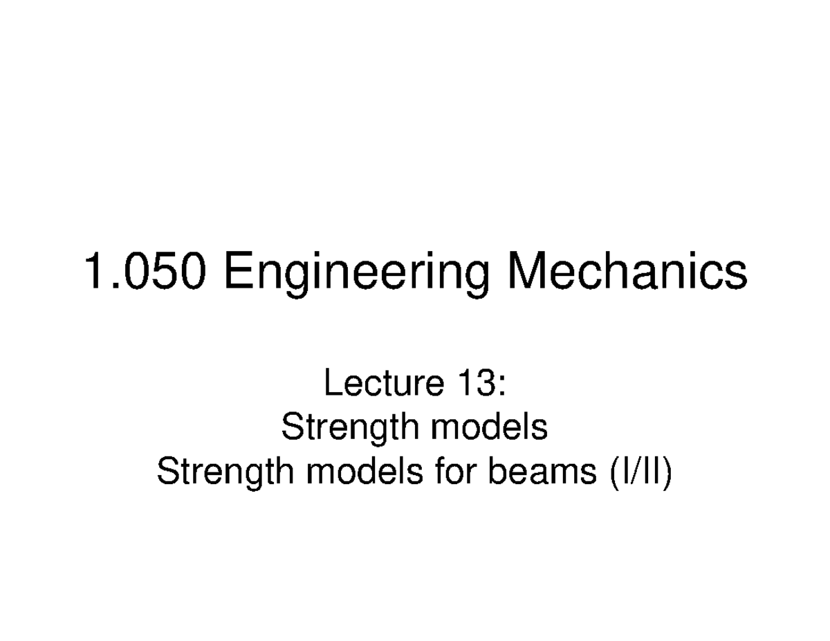 Beam section strength mode( interactions) - 1 Engineering Mechanics ...