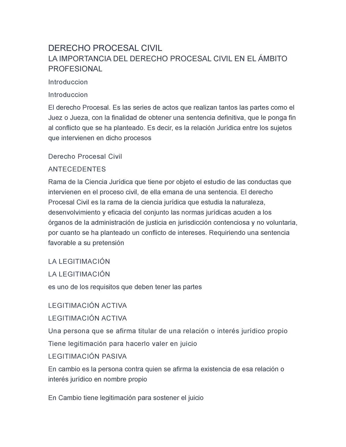 Derecho Procesal Civil Tarea 1 Derecho Procesal Civil La Importancia Del Derecho Procesal 8833