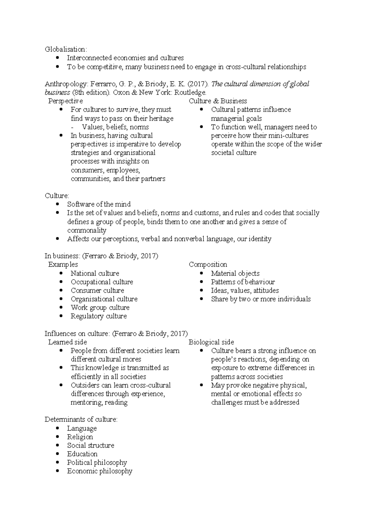 Week 1 Lecture Notes - Globalisation: Interconnected economies and ...