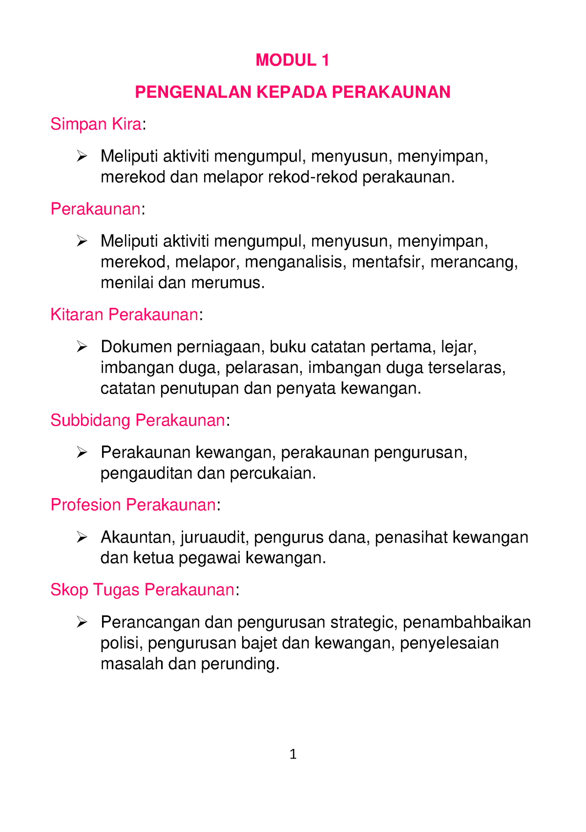 Nota Hafalan Prinsip Perakaunan - MODUL 1 PENGENALAN KEPADA PERAKAUNAN ...