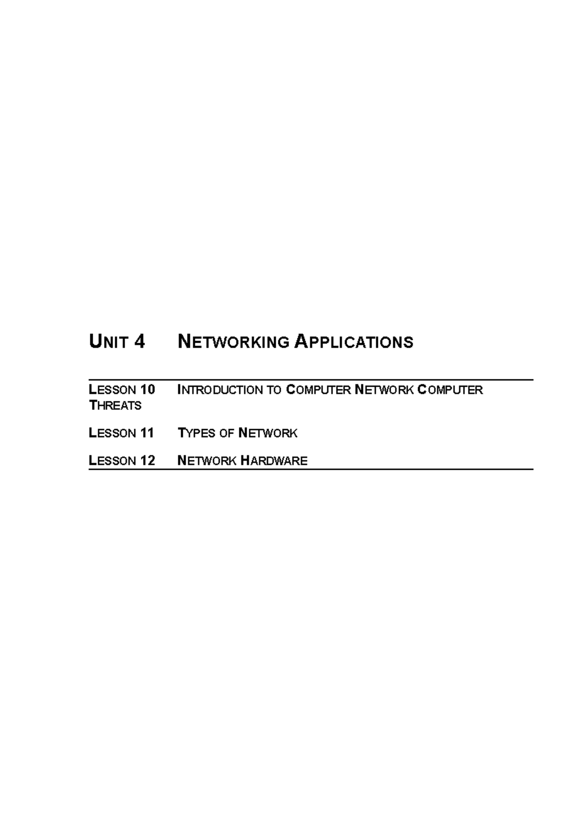 BBW101 UNIT4 - UNIT 4 NETWORKING APPLICATIONS LESSON 10 INTRODUCTION TO ...