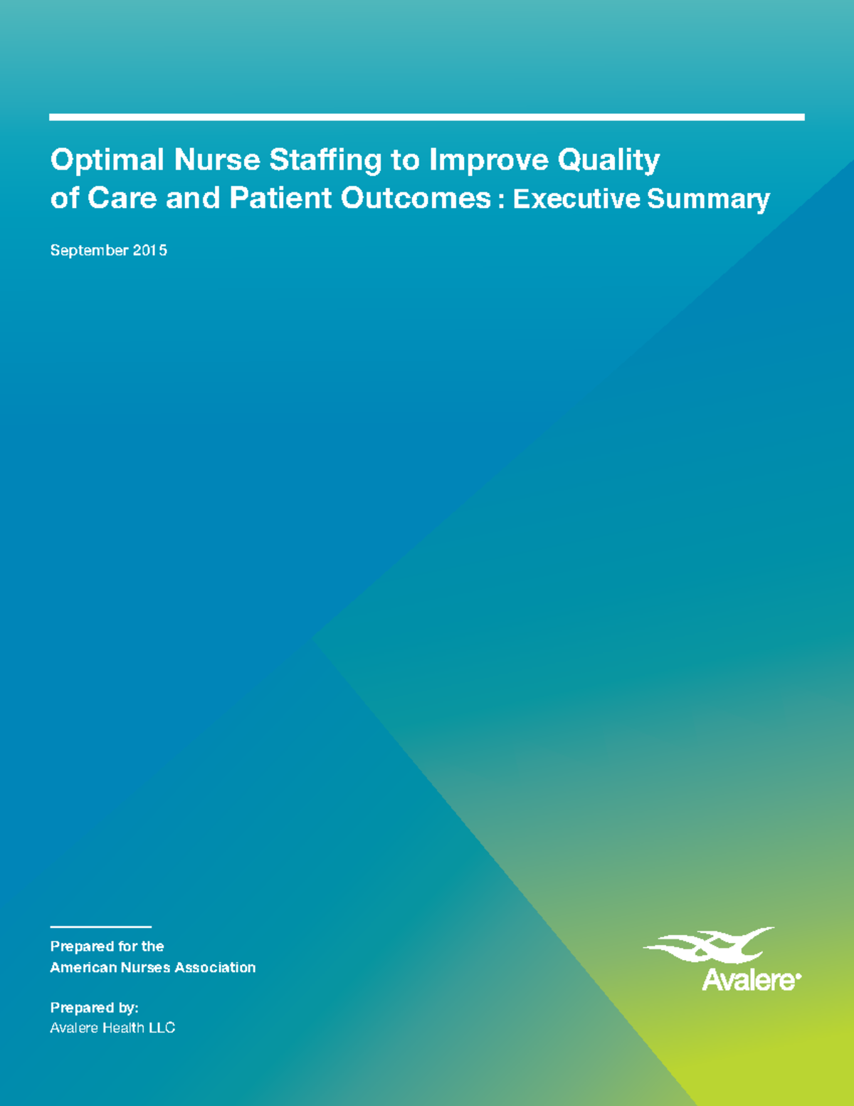 ANA Staffing Paperleadership Optimal Nurse Staffing to Improve