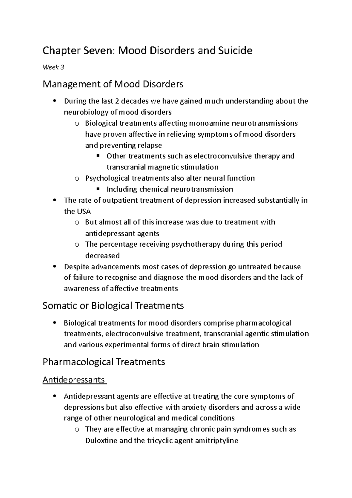 Chapter 7 - mood disorders - Chapter Seven: Mood Disorders and Suicide ...