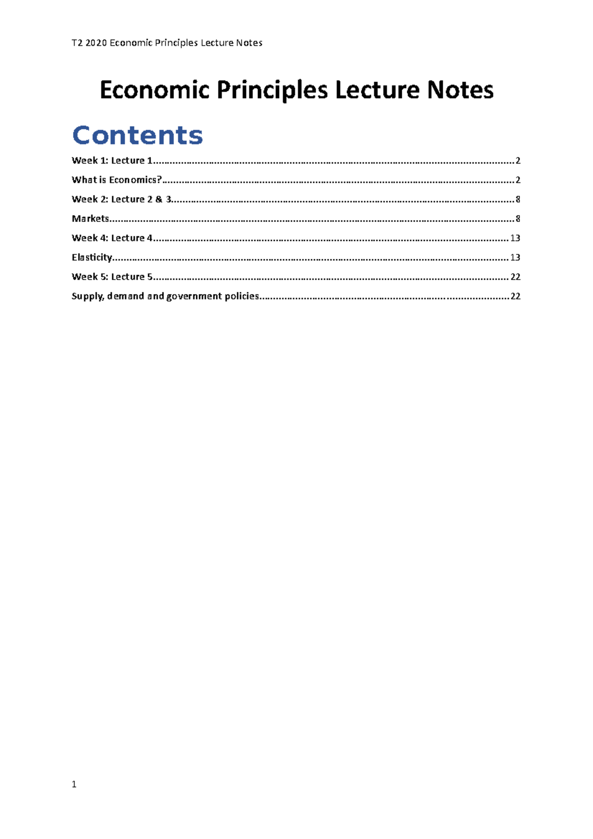 Economic Principles Lecture Notes - - Studocu