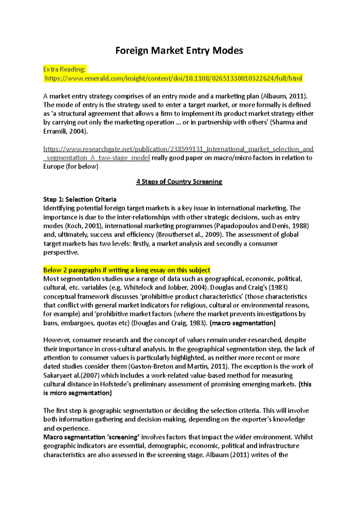 5. Foreign Market Entry Modes - Foreign Market Entry Modes Extra ...