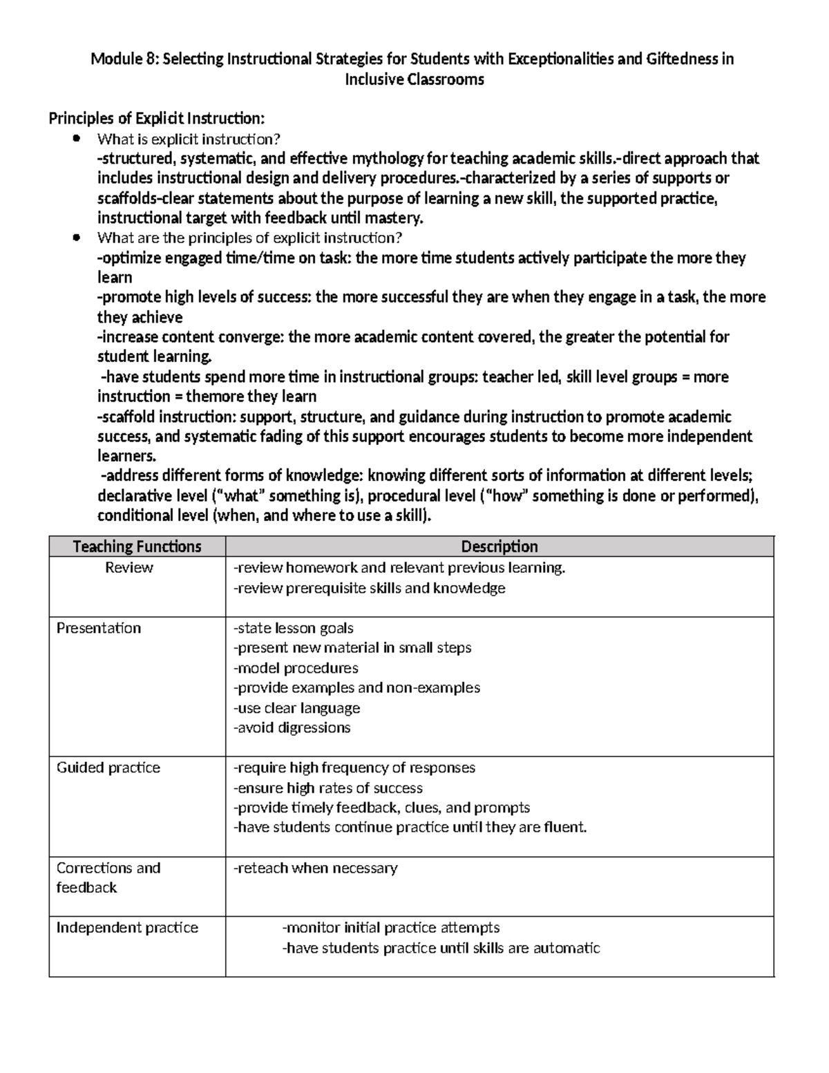 D096 d169 m8 study guide - Module 8: Selecting Instructional Strategies ...