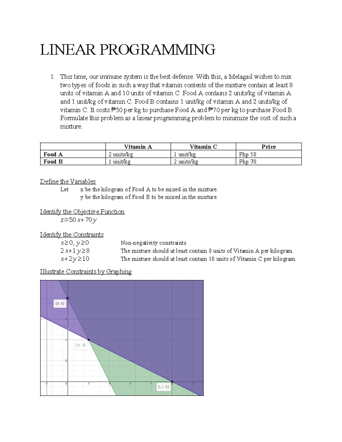 Linear Programming Examples and Learning it all day lamh - LINEAR ...