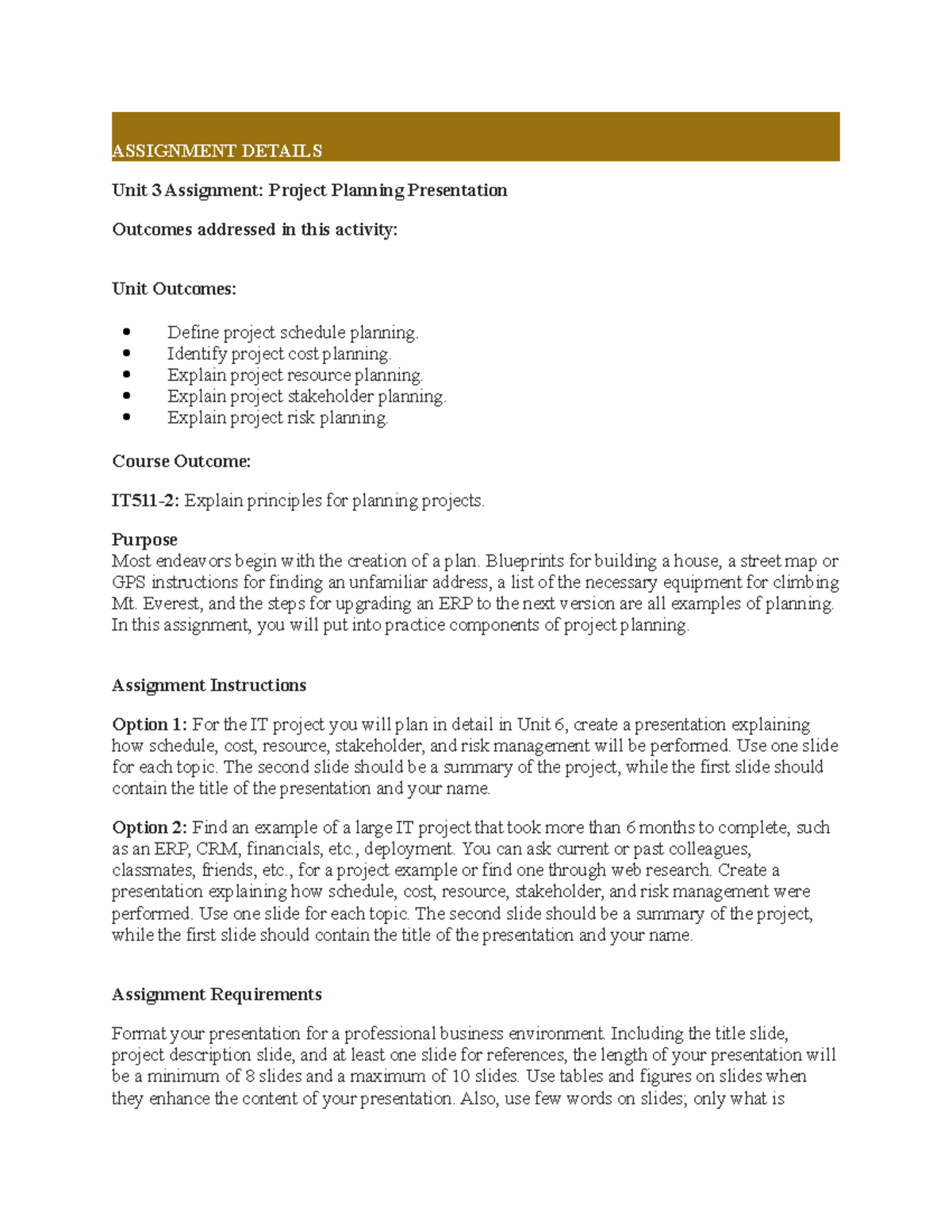 Attachment 1 20221216T080858 ASSIGNMENT DETAILS Unit 3 Assignment