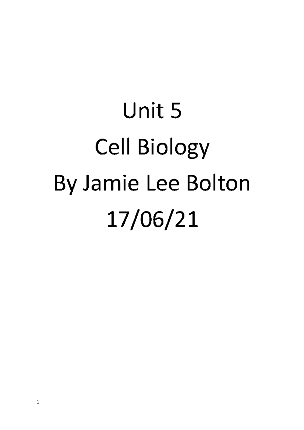 Unit 5 cell biology illustrated report - Unit 5 Cell Biology By Jamie ...