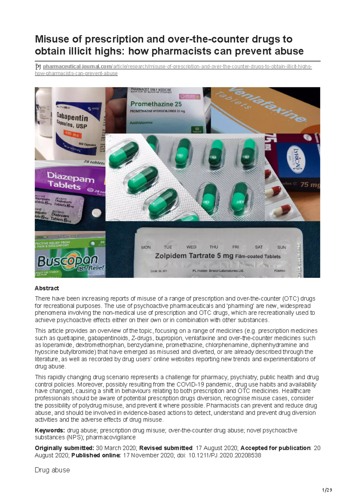 Misuse OTC and POM mp221 Misuse of prescription and overthe