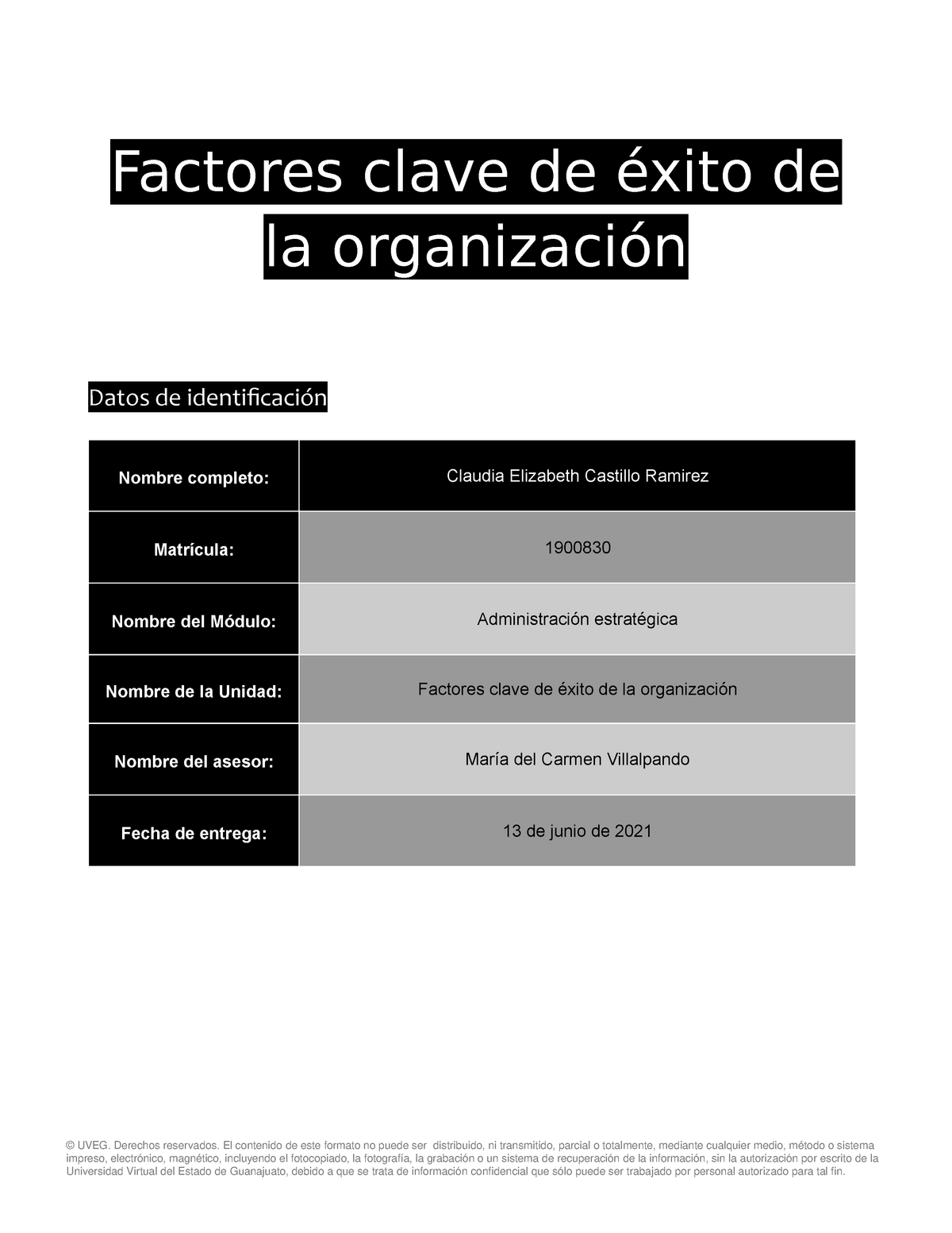 Castillo Claudia Factores Clave Exito Organizacional Factores Clave De éxito De La 0975