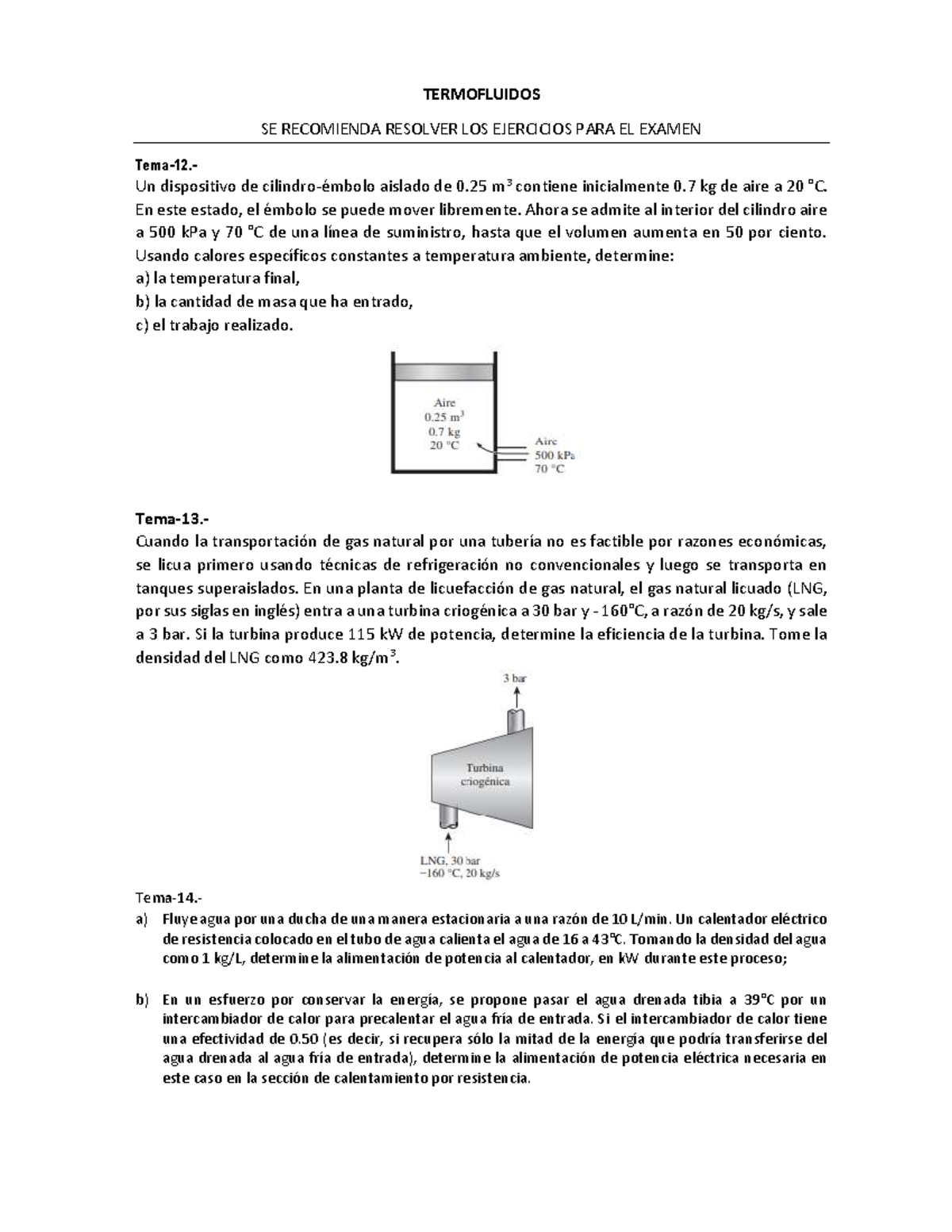 Ejercicios Varios Para Examen-b Del Primer Parcial - TERMOFLUIDOS SE ...