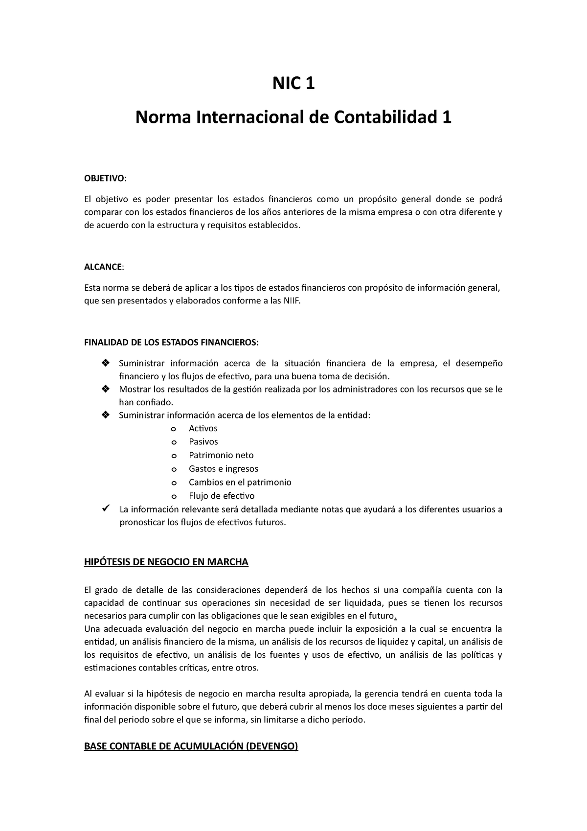 Normas Internacional 1 - NIC 1 Norma Internacional De Contabilidad 1 ...