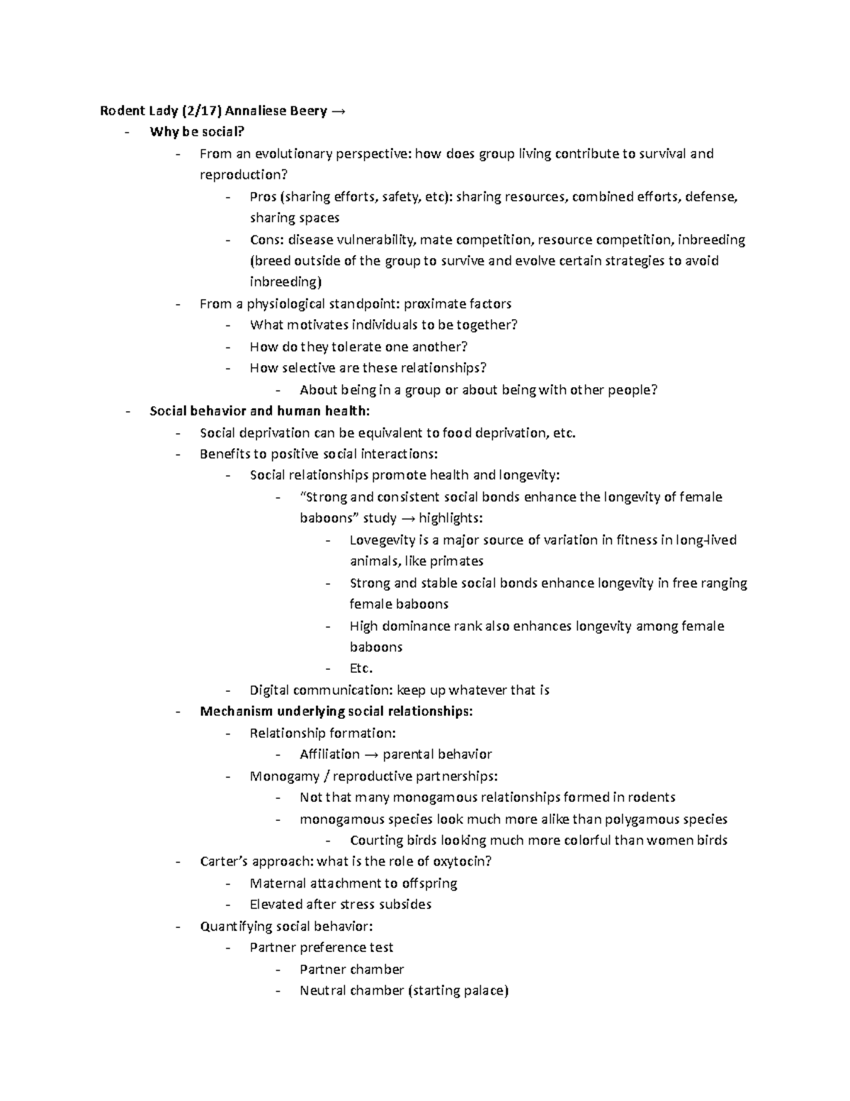 Human Reproduction Review - All units - Rodent Lady (2/17) Annaliese ...
